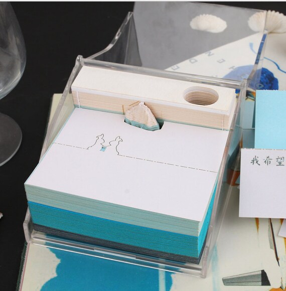 Omoshiroi Block The Alps 3d Memo Pad Met Penhouder Etsy Nederland