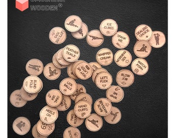 Wooden Love Tokens, A Romantic Gift for Couples, Memorable Date Nights, Best Gift For Couple, Valentine's Gift for Valentine's Day