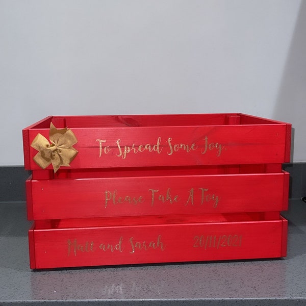 Big Red Personalised Wooden Crate