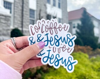 Pegatina de Café y Jesús