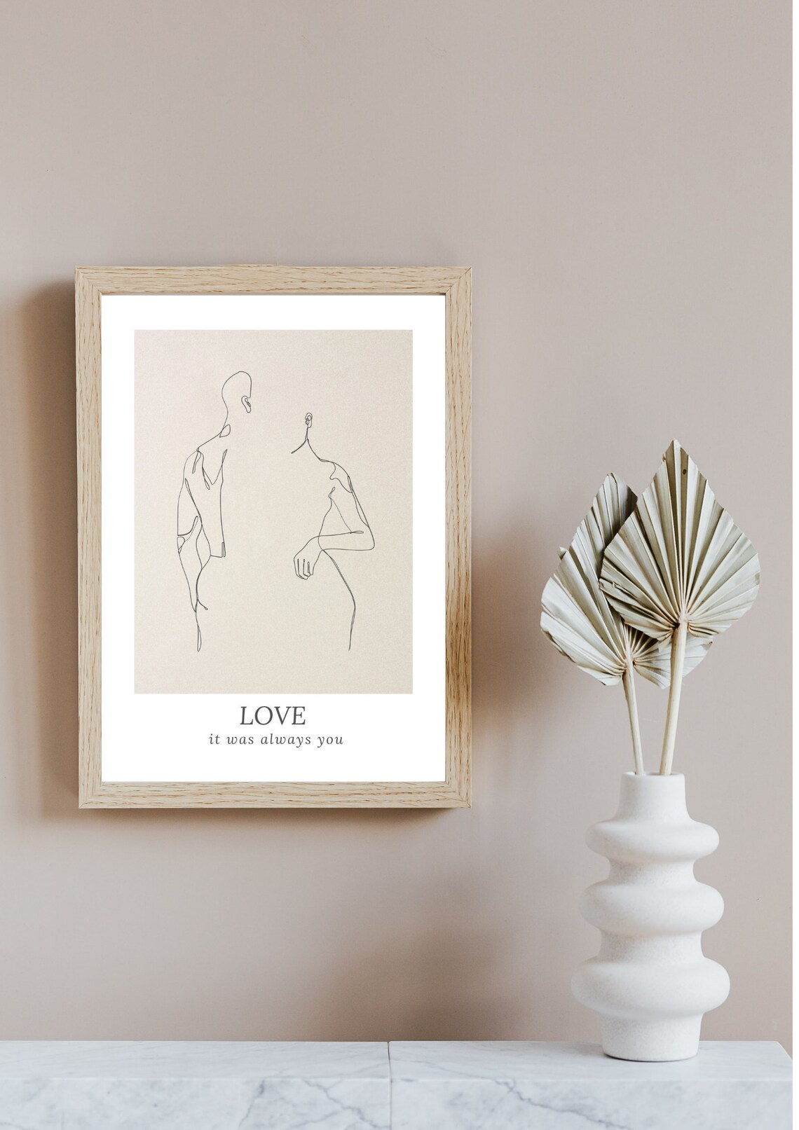 Abstract couple wall art/ minimalist lovers poster/ Love quote Etsy