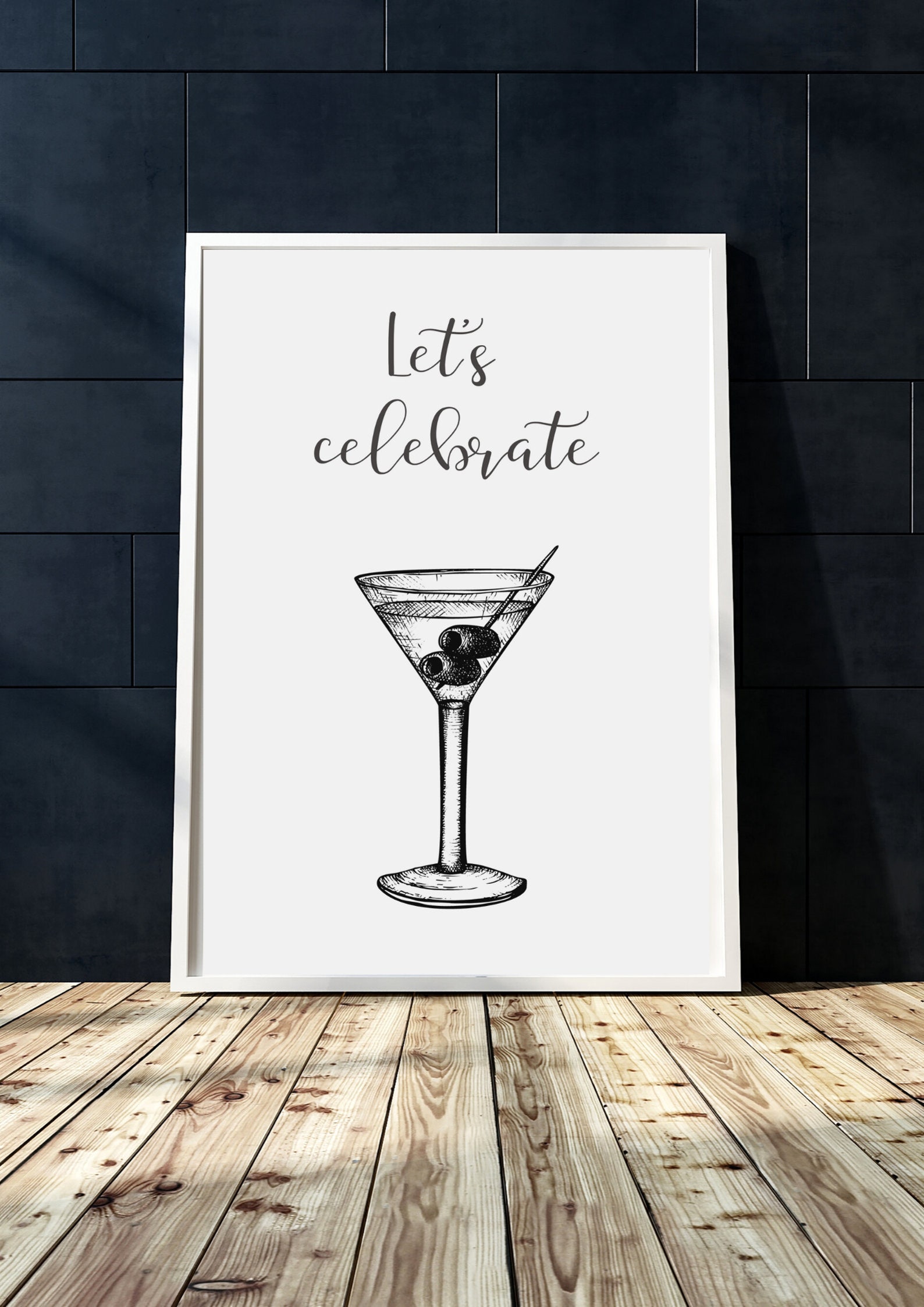 Cocktail quote wall poster/ martini poster/ home bar wall Etsy