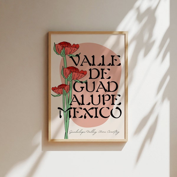 Valle de Guadalupe Mexico Bar Cart Wall Art