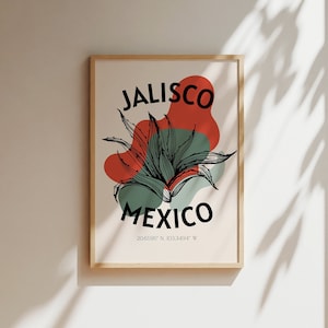 Old Jalisco Wall Art Mexico Tequila Bar Cart Wall Art Print