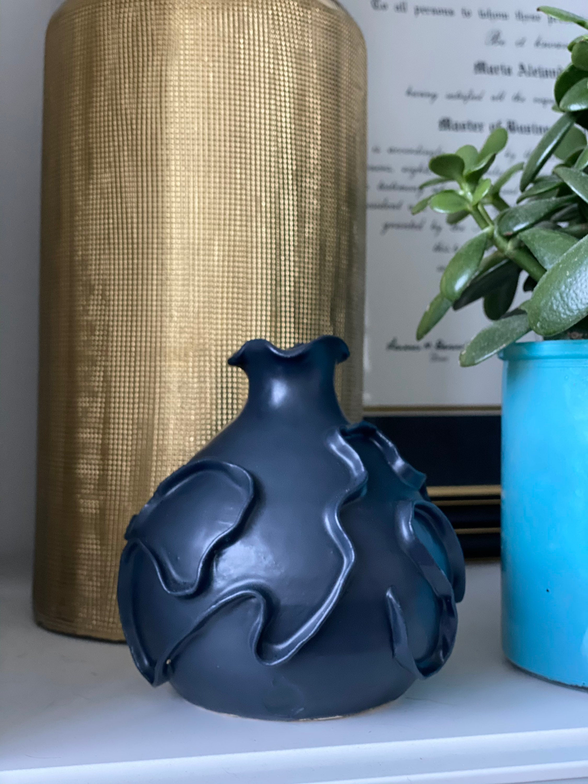 Chic wavy round vase Flower Vase Home Decor Home Accent Etsy