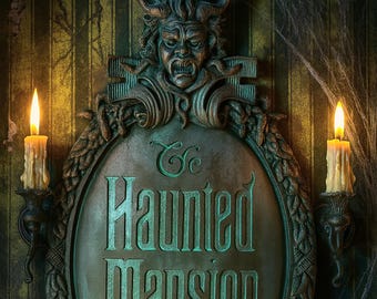 Haunted Mansion Resin Sign 看板 Disney Haunted Mansion Entrance Plaque Walt Disney World