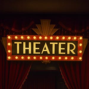 Custom Art Deco Vintage-Style Home Theater Cinema Marquee Sign – Handcrafted in the USA by Master Artist | LED Backlit Letters