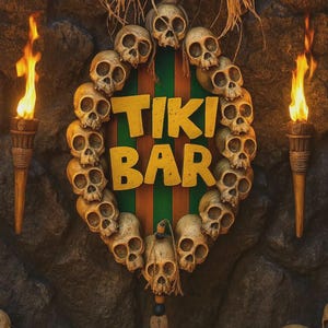 &quot;Tiki-Room-Bar-Schild - handgefertigte polynesische Disney &quot;&quot;Dschungel Cruise Prop&quot;&quot; | Das ultimative Tiki-Idol – Tropisches Hawaiianisches Dekor