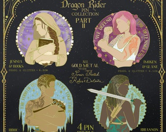 Officially Licensed Fourth Wing Dragon Rider 4 Pin Set | Part II