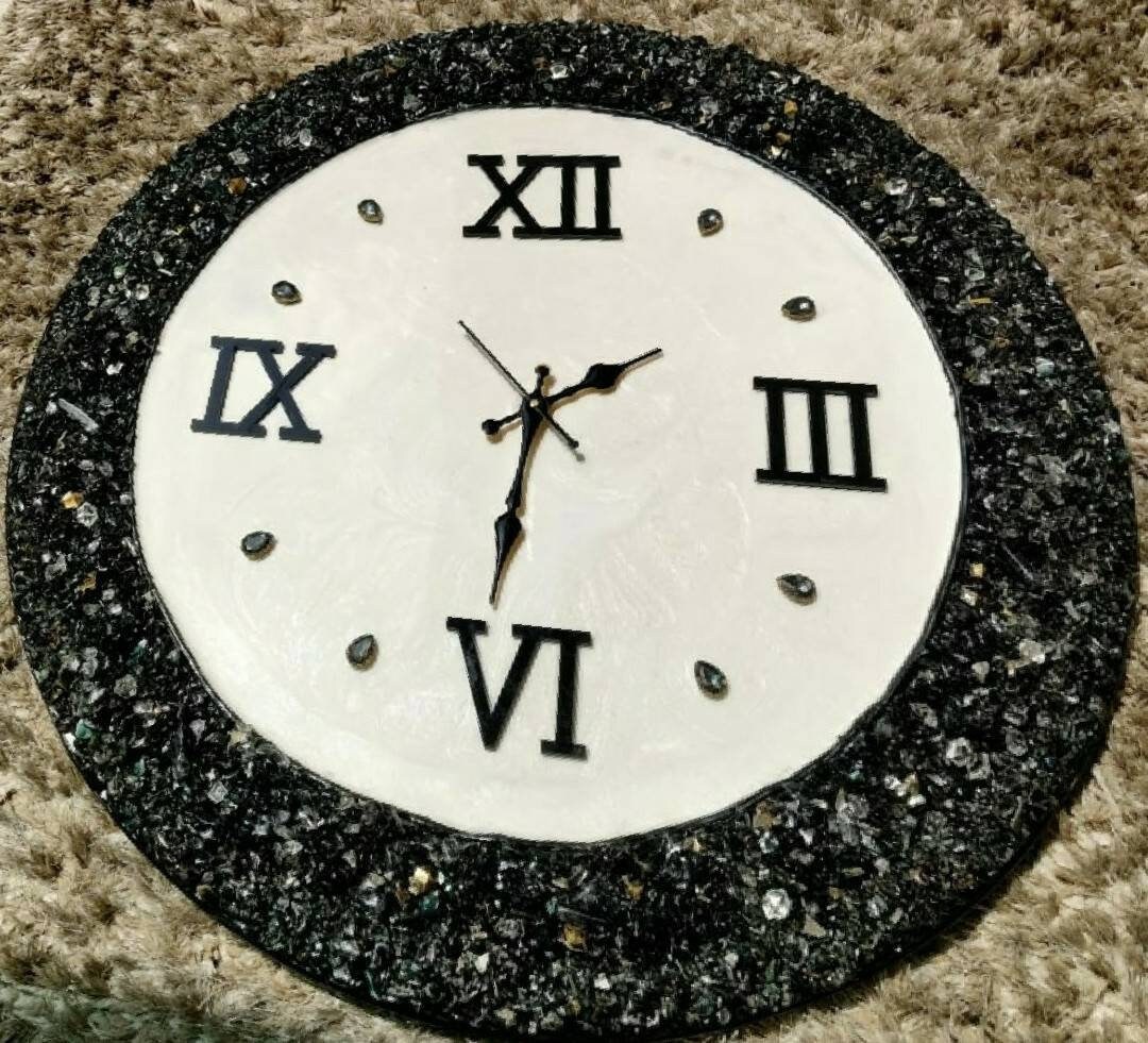 Beautiful black and white wall clock Etsy