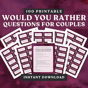 100 perguntas sobre o que você prefere para casais. O jogo perfeito para o dia dos namorados, você prefere! Jogos noturnos para imprimir. Jogos dos Namorados. Adulto