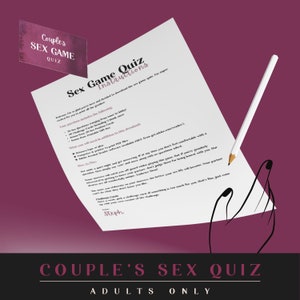 Printable Sex Game Quiz. Sexy Card Game. ADULT ONLY