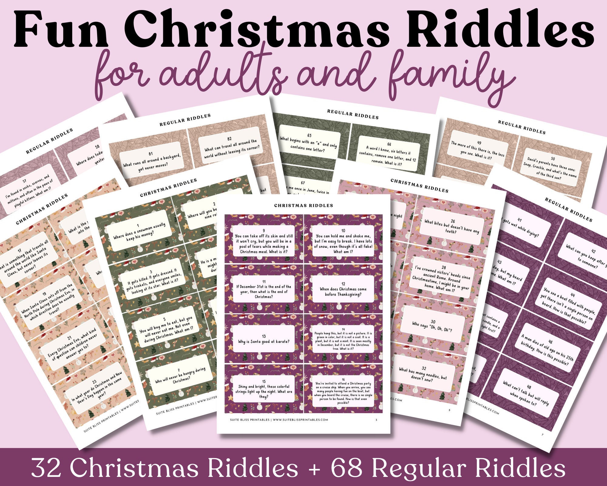 Printable Christmas Riddles With Answers. Christmas Riddles - Etsy ...