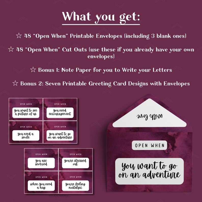 48 Printable Open When Letters for Boyfriend or Girlfriend. Open When ...