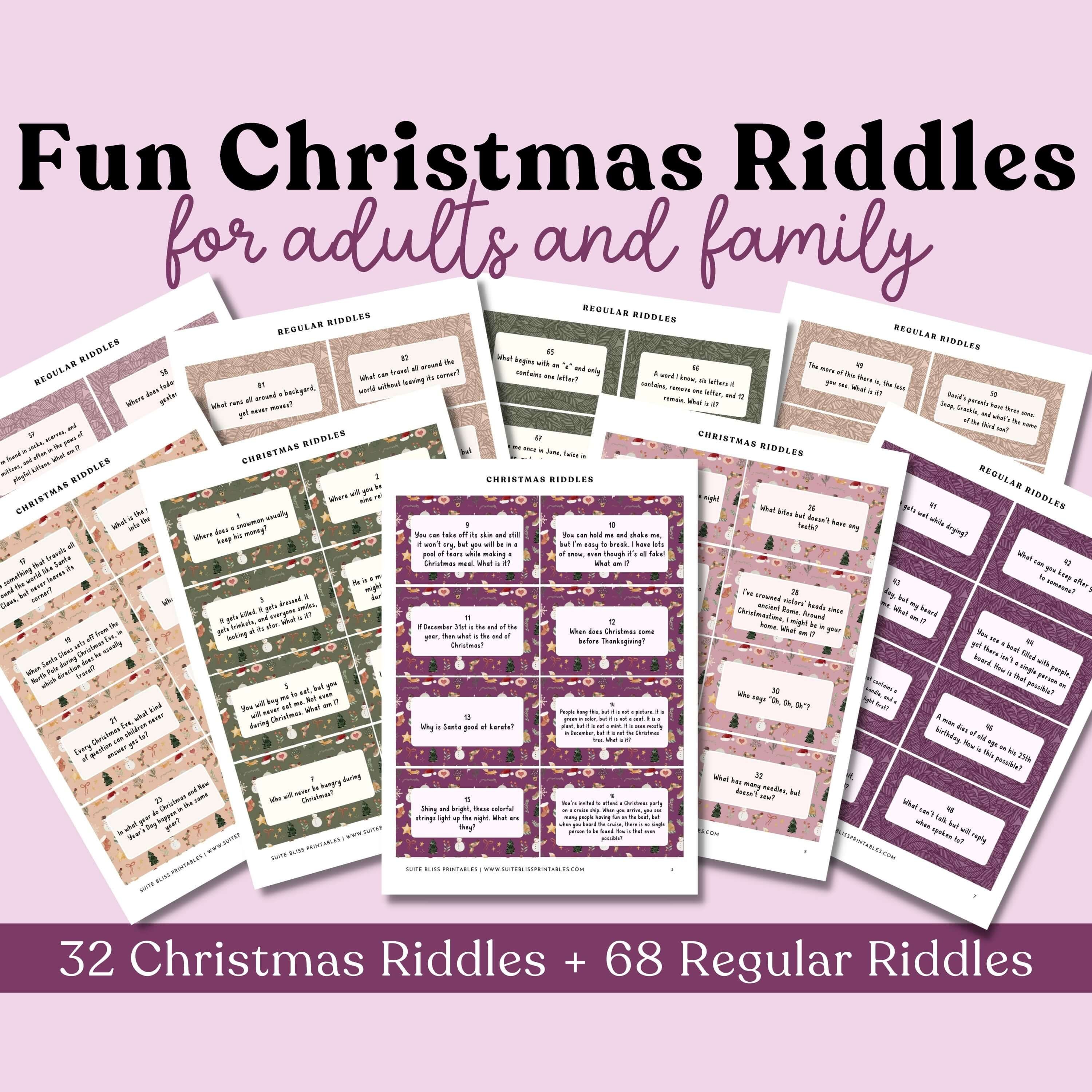Printable Christmas Riddles With Answers. Christmas Riddles for Adults ...