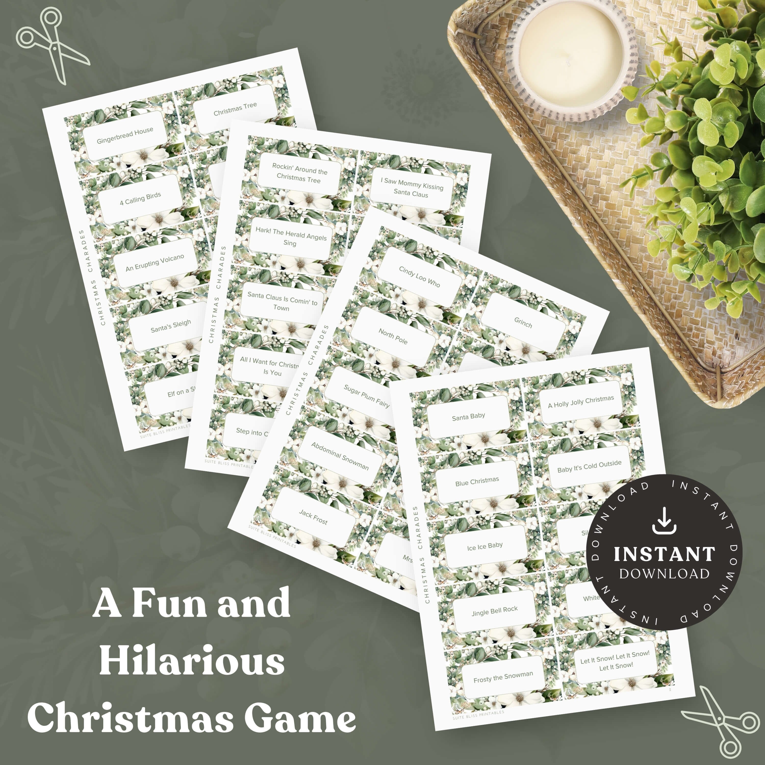 Christmas Charades for Adults & Kids | Christmas Party Game | Christmas ...