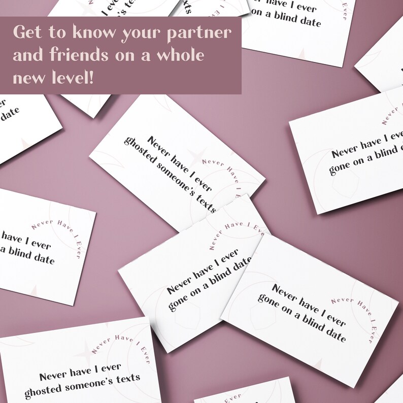 Never Have I Ever Card Game for Couples. Drunken Games for Fun Nights with Boyfriend or with Friends (Adult Only). Instant Download