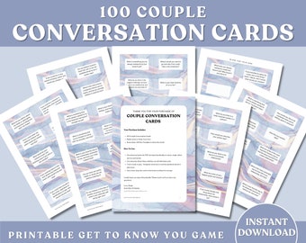 Printable Get to Know You Game: 100 Couple Conversation Cards. Epic Dinner Party Conversation Starters and Conversation Topics