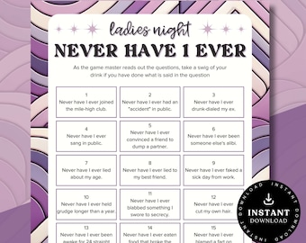 Bachelorette Never Have I Ever Game | Galentines Never Have I Ever | Funny Never Have I Evers | Girls Night Games | Ladies Night Games