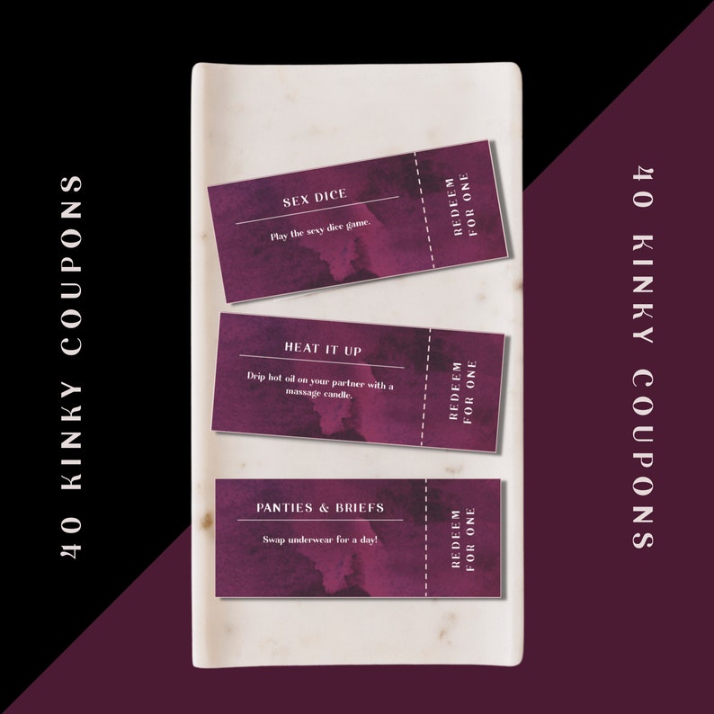 Printable Kinky Sex Coupons. A Naughty Coupon Book of Sex Coupons for ...