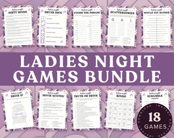 Printable Ladies Night Games | 18 Game Bundles Ladies Night Party Games | Ladies Wine Night | Galentines Games | Girls Night Games Bundle