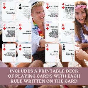Kings Cup Rules &amp; Playing Cards. Printable Drinking Games for Parties ...