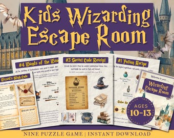 Druckbares Zauberer Escape Room: Zauberhaftes DIY Spiel für Kinder (PDF)