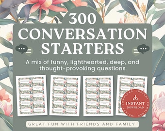 300 Conversation Starter Cards: Table Topics, Icebreakers (PDF)