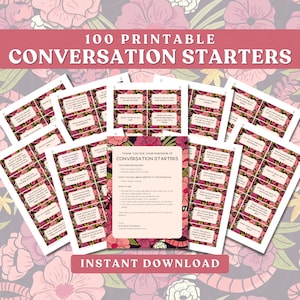 100 druckbare Gesprächskarten für Paare & Freunde. Gesprächsstarter für epische Chats! Kommunikationskarten Erwachsene. Eisbrecher Spiele