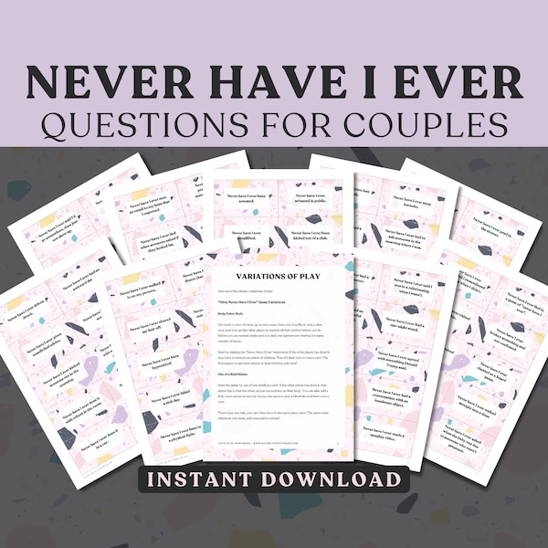 Never Have I Ever Card Game for Couples. Never Have I Ever Questions for Couples or Game Nights. Games for Couples. Drunk Games. Adult Only