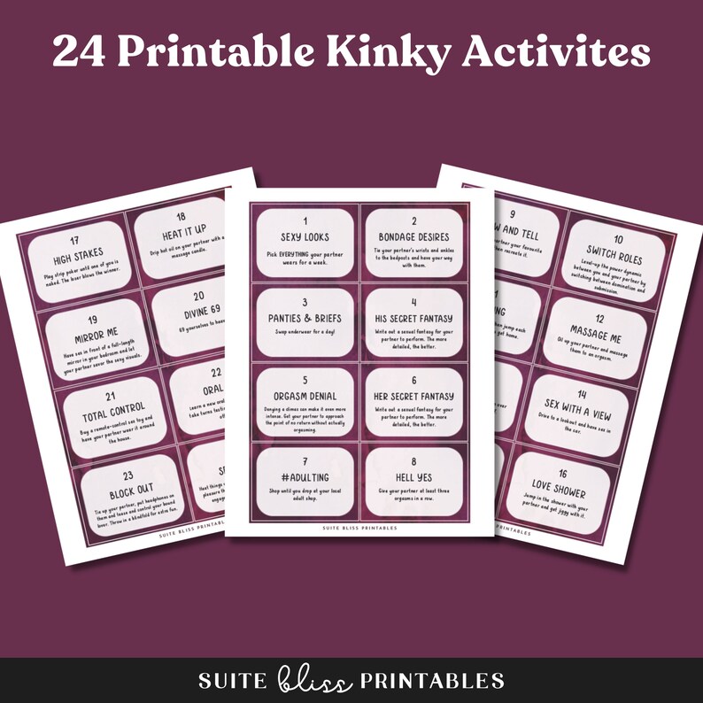 24 Printable Kinky Sex Coupons in Mini Envelopes. Use as Valentine Coupons or a 24 Day Kinky ...