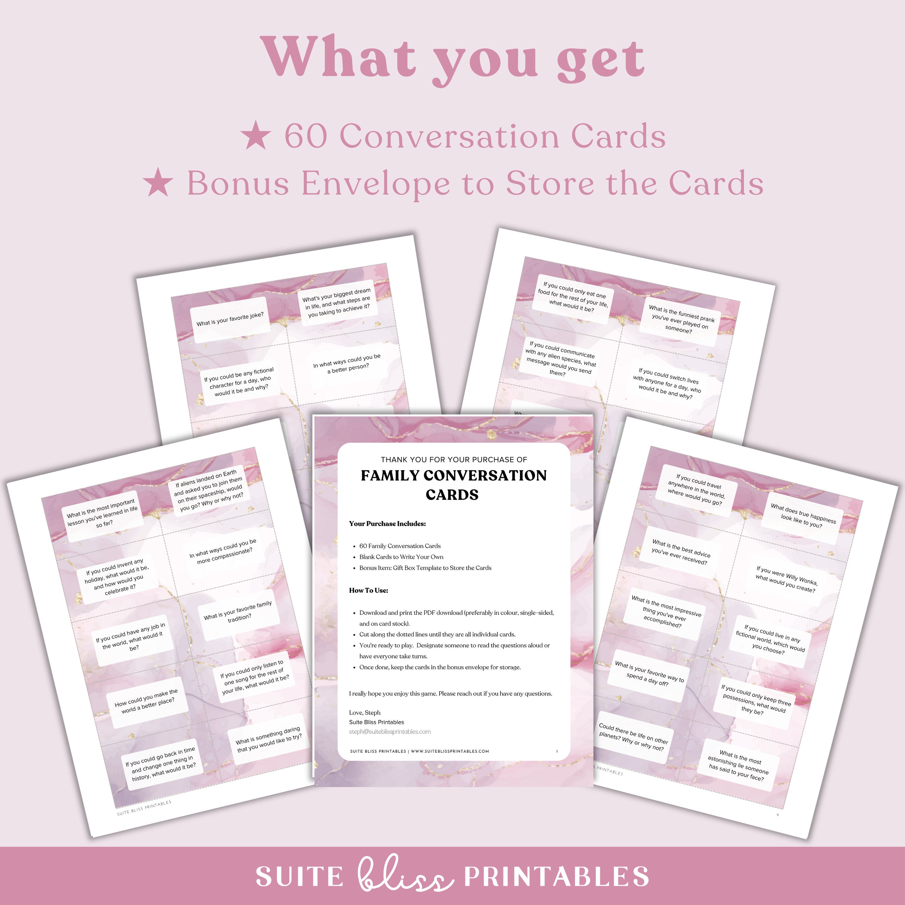 60 Family Conversation Cards. Family Date Night Made Easy With