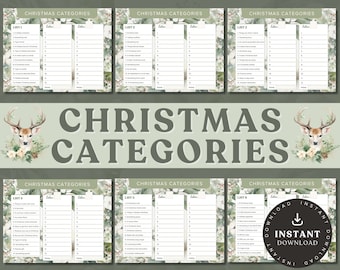 Christmas Categories Game | Like Christmas Scattegories | Christmas Family Games | Holiday Party Games | Christmas Word Games | Xmas Games