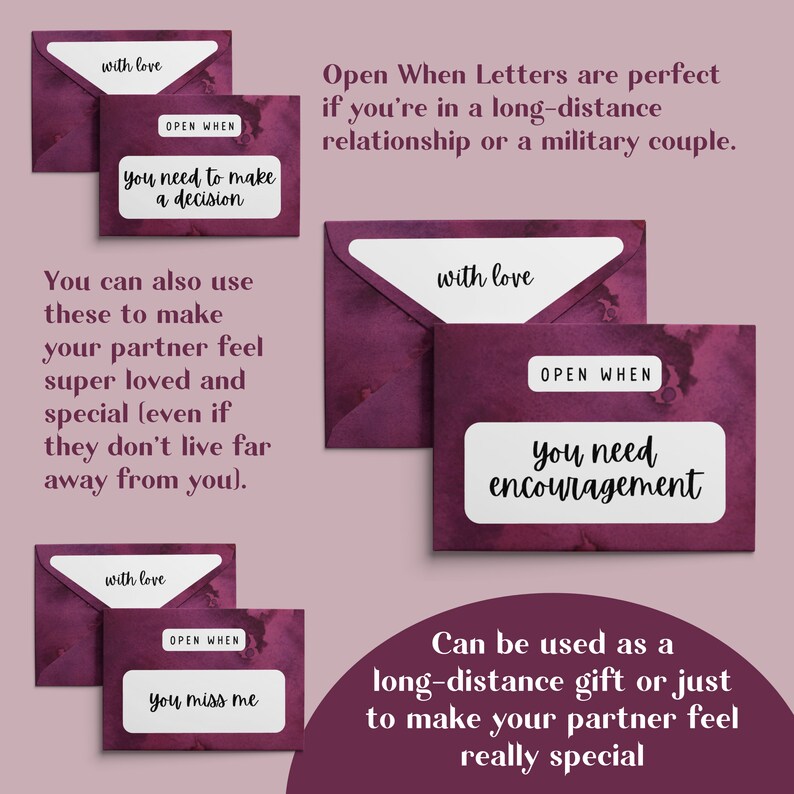 48 Printable Open When Letters for Boyfriend or Girlfriend. Open When Envelopes Are a Perfect ...