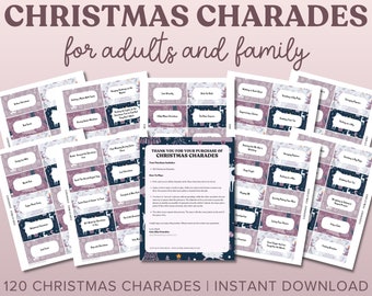 120 Christmas Charades Printable. Funny Christmas Party Game & Family Reunion Games Printable. Christmas Games for Adults and Kids