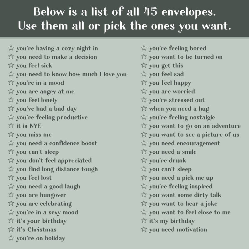 48 Printable Open When Letters for Boyfriend or Girlfriend. Open When Envelopes Are a Perfect ...