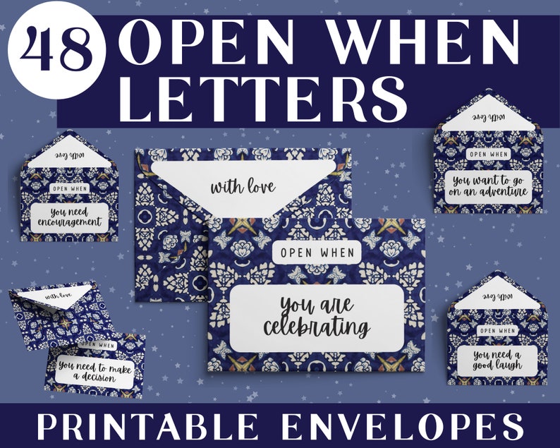48 Printable Open When Letters for Boyfriend or Girlfriend. - Etsy ...