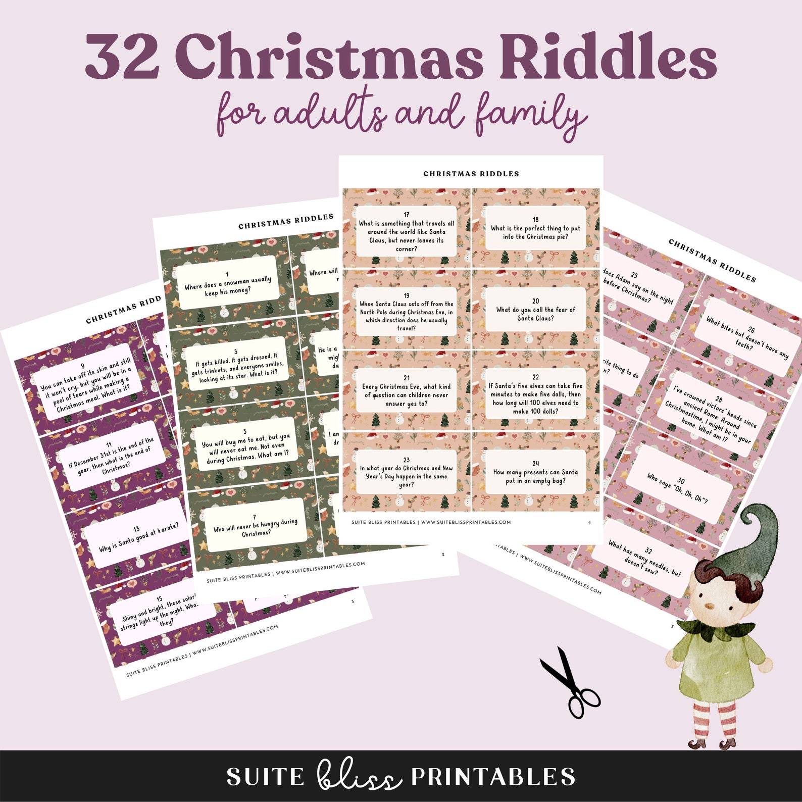 Printable Christmas Riddles With Answers. Christmas Riddles for Adults ...