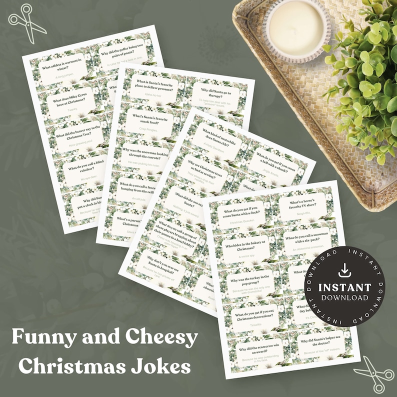 50 Jokes for Christmas Crackers Printable Christmas Cracker Jokes for