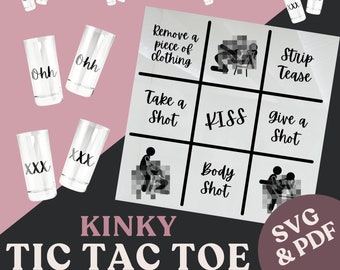 Jeu à boire Kinky Tic Tac Toe : couples adultes, SVG et imprimable (PDF)