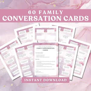 60 Familien-Gesprächskarten. Family Date Night leicht gemacht mit Gesprächsstartern. Genieße Deep & Silly Chats mit diesem Table Topics Spiel