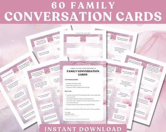 60 Family Conversation Cards. Family Date Night Made Easy with Conversation Starters. Enjoy Deep & Silly Chats with this Table Topics Game