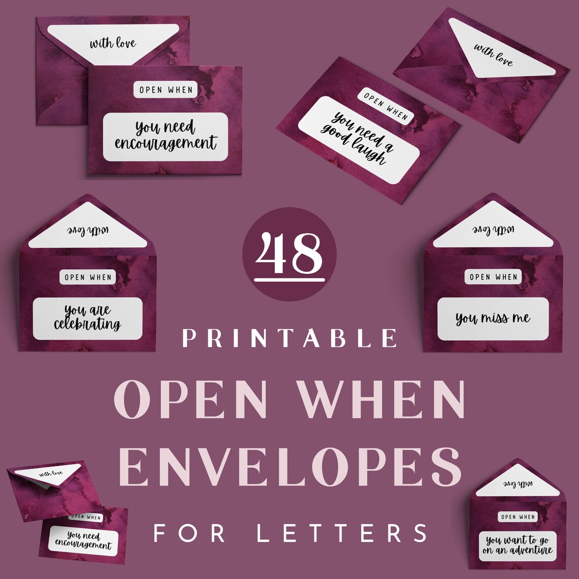 48 Printable Open When Letters for Boyfriend or Girlfriend. - Etsy Australia