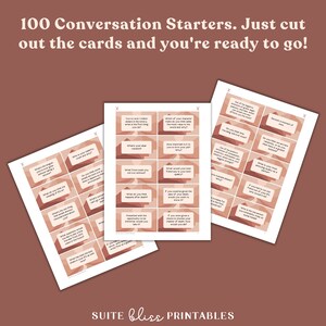 100 Printable Conversation Cards for Couples &amp; Friends. Conversation ...