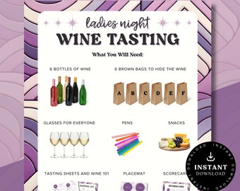 Blind Tasting Wine Ladies Night. Galentines Day Wine Tasting. Galentines Wine Tasting. Wine Tasting Games Printable. Wine Tasting Note Card