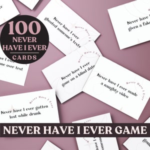 Juego de cartas Never Have I Ever para parejas. Juegos de Borrachos para Noches Divertidas con Novio o con Amigos (Solo Adultos). Descarga instantánea