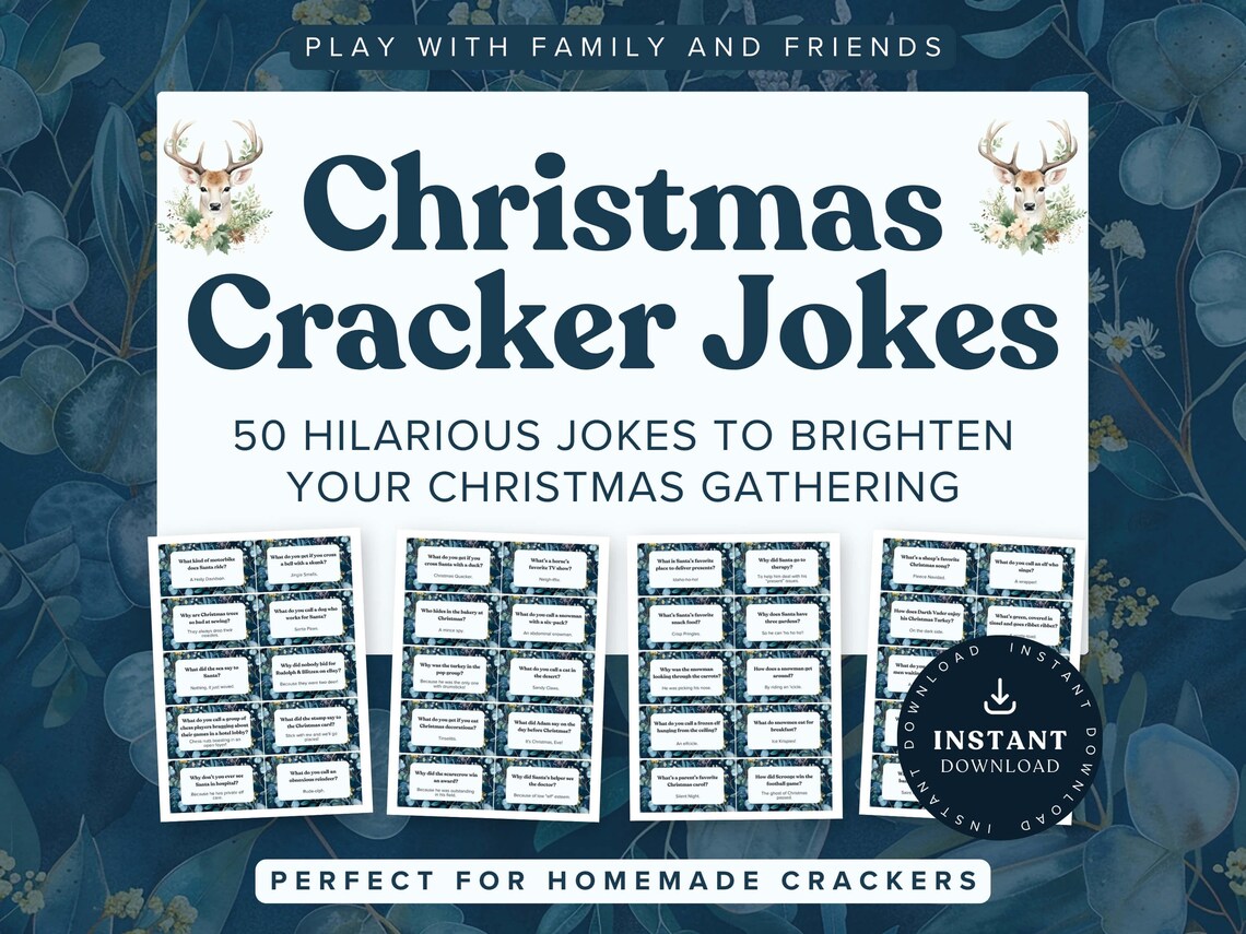 Tricky Cracker Riddles 50 Christmas Cracker Jokes: Printable Riddles (PDF) - Etsy