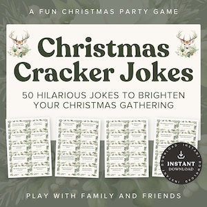 50 Chistes para Galletas Navideñas / Chistes de Galletas Navideñas Imprimibles para Niños y Adultos / Chistes Imprimibles / Chistes de Galletas Navideñas