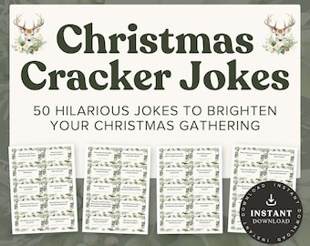 50 Jokes for Christmas Crackers | Printable Christmas Cracker Jokes for Kids and Adults | Printable Jokes | Xmas Cracker Jokes