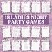 Printable Ladies Night Games | 18 Game Bundles Ladies Night Party Games ...